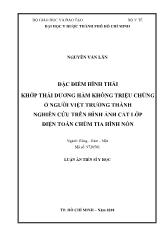 Luận án Đặc điểm hình thái khớp thái dương hàm không triệu chứng ở người Việt trưởng thành nghiên cứu trên hình ảnh cắt lớp điện toán chùm tia hình nón