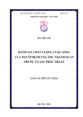 Luận án Đánh giá chất lượng cuộc sống của người bệnh ung thư thanh quản trước và sau phẫu thuật