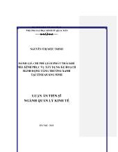 Luận án Đánh giá chi phí giảm phát thải khí nhà kính phục vụ xây dựng kế hoạch hành động tăng trưởng xanh tại tỉnh Quảng Ninh