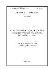 Luận án Đánh giá kết quả can thiệp phòng lây nhiễm hpv của phụ nữ có chồng tại một số xã ở Hải dương và Phú Thọ