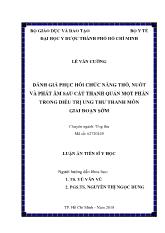 Luận án Đánh giá phục hồi chức năng thở, nuốt và phát âm sau cắt thanh quản một phần trong điều trị ung thư thanh môn giai đoạn sớm