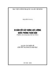 Luận án Di dân với xây dựng lực lượng quốc phòng toàn dân