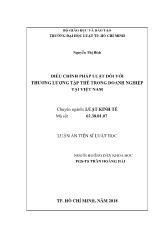 Luận án Điều chỉnh pháp luật đối với thương lượng tập thể trong doanh nghiệp tại Việt Nam