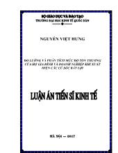 Luận án Đo lường và phân tích mức độ tổn thương của hộ gia đình và doanh nghiệp khi xuất hiện cảc cú sốc bắt lợi