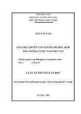 Luận án Giáo dục quyền con người cho học sinh phổ thông ở Việt Nam hiện nay