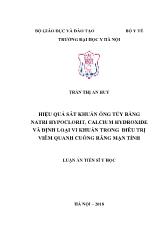 Luận án Hiệu quả sát khuẩn ống tủy bằng natri hypoclorit, calcium hydroxide và định loại vi khuẩn trong điều trị viêm quanh cuống răng mạn tính