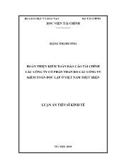 Luận án Hoàn thiện kiểm toán Báo cáo tài chính các Công ty Cổ phần than do các công ty kiểm toán độc lập ở Việt Nam thực hiện