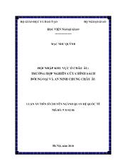 Luận án Hội nhập khu vực ở châu Âu: Trường hợp nghiên cứu chính sách đối ngoại và an ninh chung Châu Âu