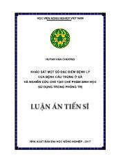 Luận án Khảo sát một số đặc điểm bệnh lý của bệnh cầu trùng ở gà và nghiên cứu chế tạo chế phẩm sinh học sử dụng trong phòng trị