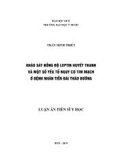 Luận án Khảo sát nồng độ leptin huyết thanh và một số yếu tố nguy cơ tim mạch ở bệnh nhân tiền đái tháo đường