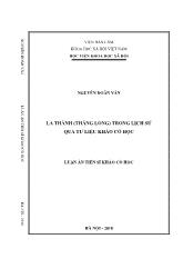 Luận án La thành (Thăng Long) trong lịch sử qua tư liệu khảo cổ học