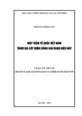 Luận án Mật trận Tổ Quốc Việt Nam tham gia xây dựng Đảng giai đoạn hiện nay