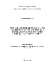 Luận án Một số đặc điểm dịch tễ học và sinh học bệnh sán lá gan lớn trên bõ ở đồng bằng sông Cửu Long và thử hiệu quả của thuốc tẩy trừ