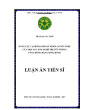 Luận án Năng lực cạnh tranh sản phẩm gỗ mỹ nghệ của một số làng nghề truyền thống vùng đồng bằng sông Hồng