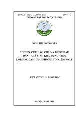 Luận án Nghiên cứu bào chế và bước đầu đánh giá sinh khả dụng viên lornoxicam giải phóng có kiểm soát