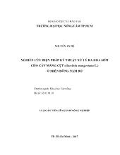 Luận án Nghiên cứu biện pháp kỹ thuật xử lý ra hoa sớm cho cây măng cụt (garcinia mangostana l.) ở miền đông Nam Bộ