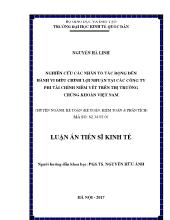 Luận án Nghiên cứu các nhân tố tác động đến hành vi điều chỉnh lợi nhuận tại các công ty phi tài chính niêm yết trên thị trường chứng khoán Việt Nam