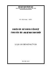 Luận án Nghiên cứu chữ Nôm và Tiếng Việt trong văn bản nhị Độ Mai Tinh Tuyển