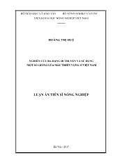 Luận án Nghiên cứu đa dạng di truyền và sử dụng một số giống lúa màu triển vọng ở Việt Nam