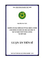 Luận án Nghiên cứu đặc điểm dịch tễ học bệnh lở mồm long móng và đánh giá hiệu quả kinh tế một số biện pháp phòng chống tại Việt Nam