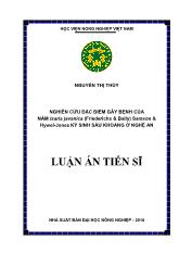 Luận án Nghiên cứu đặc điểm gây bệnh của nấm Isaria javanica (Friederichs & Bally) Samson & Hywel-Jones ký sinh sâu khoang ở Nghệ An