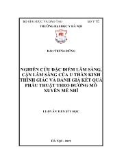 Luận án Nghiên cứu đặc điểm lâm sàng, cận lâm sàng của u thần kinh thính giác và đánh giá kết quả phẫu thuật theo đường mổ xuyên mê nhĩ