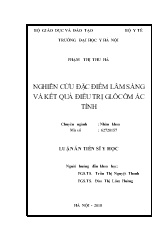 Luận án Nghiên cứu đặc điểm lâm sàng và kết quả điều trị Glôcôm ác tính