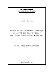 Luận án Nghiên cứu đặc điểm nông sinh học và một số biện pháp kỹ thuật đối với chuối tiêu hồng tại Phú Thọ