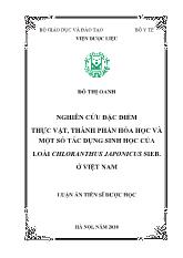 Luận án Nghiên cứu đặc điểm thực vật, thành phần hóa học và một số tác dụng sinh học của loài chloranthus japonicus sieb. ở Việt Nam