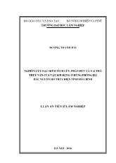 Luận án Nghiên cứu đặc điểm tích lũy, phân hủy và vai trò thủy văn của vật rơi rụng ở rừng phòng hộ đầu nguồn hồ thủy điện tỉnh Hòa Bình