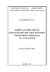 Luận án Nghiên cứu điều trị tuỷ răng hàm nhỏ thứ nhất hàm trên với hệ thống trâm xoay Ni-Ti WaveOne