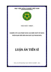 Luận án Nghiên cứu giải pháp nâng cao hiệu suất sử dụng phân đạm viên nén cho ngô tại Thanh Hóa