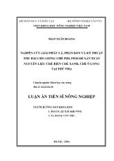 Luận án Nghiên cứu giải phẫu lá, phân bón và kỹ thuật thu hái cho giống chè ph8, ph10 để sản xuất nguyên liệu chế biến chè xanh, chè Ô long tại Phú Thọ