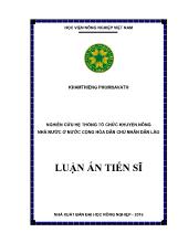 Luận án Nghiên cứu hệ thống tổ chức khuyến nông nhà nước ở nước Cộng hòa dân chủ nhân dân Lào