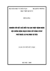 Luận án Nghiên cứu kết quả điều trị can thiệp bệnh nhân hội chứng động mạch vành cấp bằng stent phủ thuốc có polymer tự tiêu