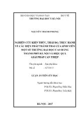 Luận án Nghiên cứu kiến thức, thái độ, thực hành về các biện pháp tránh thai của sinh viên một số trường ĐH / CĐ thành phố Hà nội và hiệu quả giải pháp can thiệp