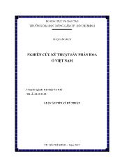 Luận án Nghiên cứu kỹ thuật sấy phấn hoa ở Việt Nam