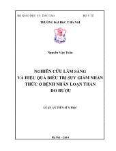 Luận án Nghiên cứu lâm sàng và hiệu quả điều trị suy giảm nhận thức ở bệnh nhân loạn thần do rượu