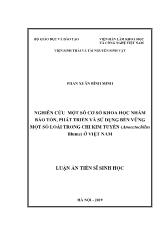 Luận án Nghiên cứu một số cơ sở khoa học nhằm bảo tồn, phát triển và sử dụng bền vững một số loài trong chi kim tuyến ở Việt Nam