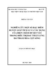 Luận án Nghiên cứu một số đặc điểm huyệt giáp tích L5 và tác dụng của điện châm huyệt này trong điều trị đau thắt lưng do thoái hóa cột sống