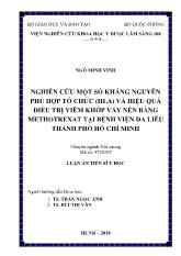 Luận án Nghiên cứu một số kháng nguyên phù hợp tố chức (HLA) và hiệu quả điều trị viêm khớp vảy nến bằng methotrexat tại bệnh viện da liễu thành phố Hồ Chí Minh