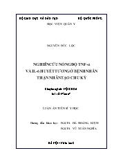 Luận án Nghiên cứu nồng độ TNF Α và IL - 6 huyết tương ở bệnh nhân thận nhân tạo chu kỳ