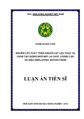 Luận án Nghiên cứu phát triển nguồn vật liệu phục vụ chọn tạo giống ngô nếp lai chất lượng cao và giàu hàm lượng anthocyanin