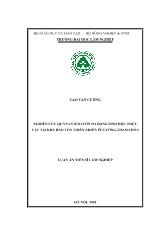 Luận án Nghiên cứu quản lý bảo tồn đa dạng sinh học thực vật tại khu bảo tồn thiên nhiên Pù luông, Thanh hóa