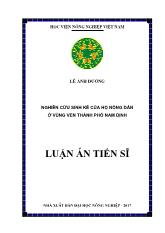 Luận án Nghiên cứu sinh kế của hộ nông dân ở vùng ven thành phố Nam Định