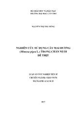 Luận án Nghiên cứu sử dụng cây Mai dương (mimosa pigra l.) trong chăn nuôi dê thịt