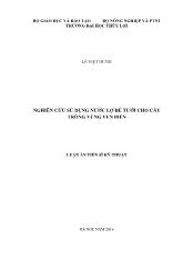 Luận án Nghiên cứu sử dụng nước lợ để tưới cho cây trồng vùng ven biển