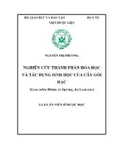 Luận án Nghiên cứu thành phần hóa hóa học và tác dụng sinh học của cây Gối hạc ( Leea rubra Blume ex Spreng., h Leeaceae)