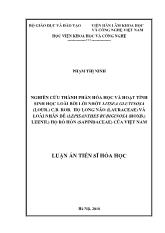 Luận án Nghiên cứu thành phần hóa học và hoạt tính sinh học loài bời lời nhớt litsea glutinosa (lour.) c.b. rob. họ long não và loài nhãn dê họ bồ hòn của Việt Nam