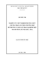 Luận án Nghiên cứu thử nghiệm phương thức chi trả trọn gói theo trường hợp đẻ thường và mổ lấy thai tại bệnh viện Thanh nhàn, Hà nội